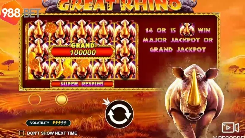 Nổ Hũ Great Rhino - Trải nghiệm săn hươu cao cổ, thưởng cực đã 2 no-hu-great-rhino